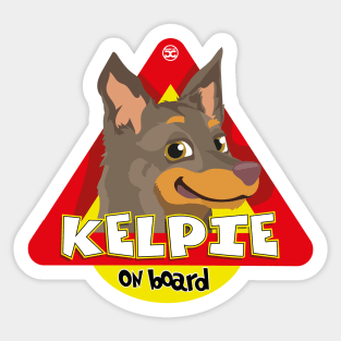 Australian Kelpie On Board - Fawn and Tan Sticker